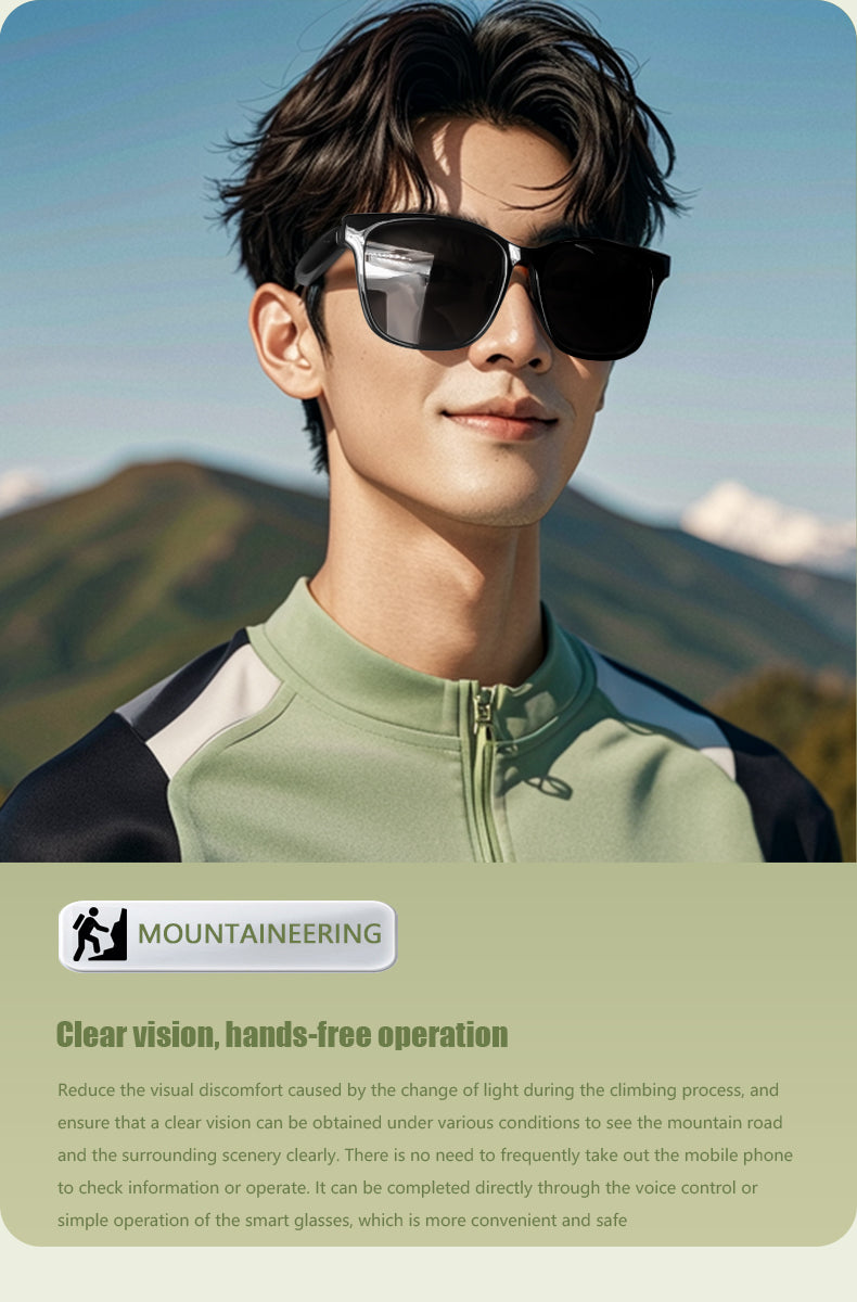 Smart glasses Bluetooth audio Connectivity Real time AI translation support lens change GS-05