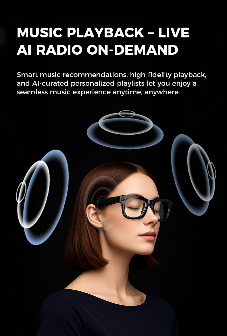 Smart  Glasses with 5MP  HD  Camera, AI Voice Control, Wi-Fi/Bluetooth 5.3 for HD Video & Immersive Audio