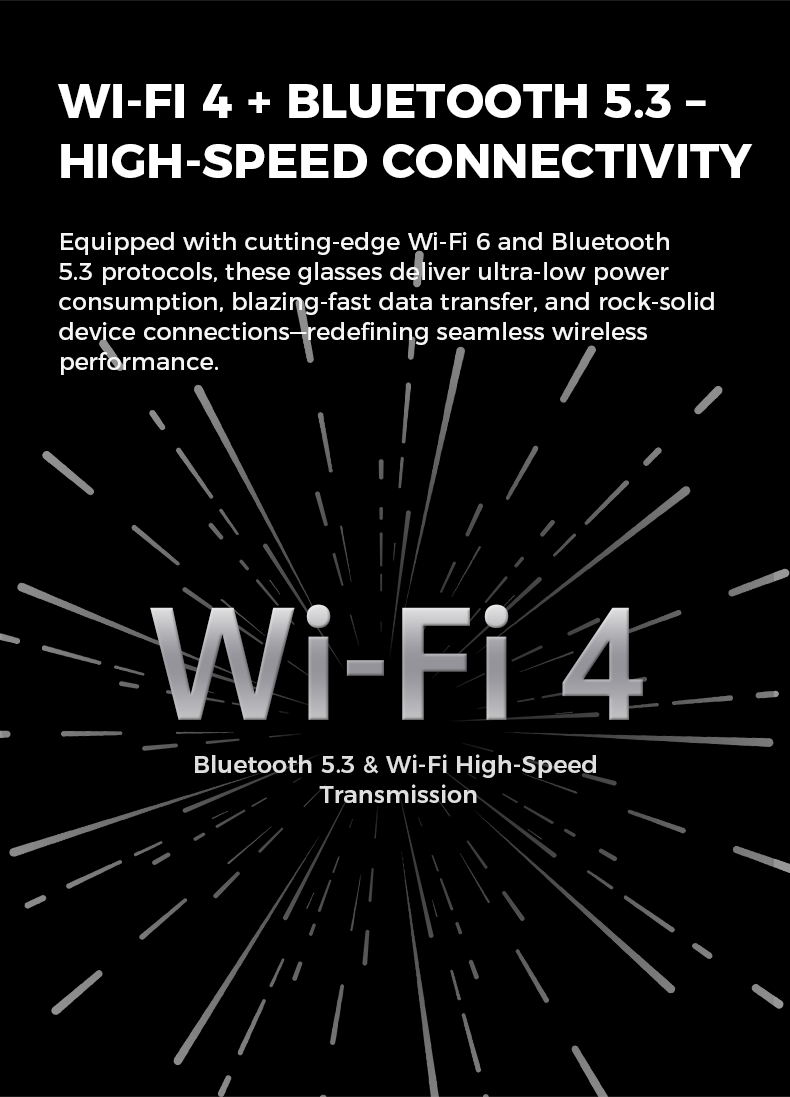 Smart  Glasses with 5MP  HD  Camera, AI Voice Control, Wi-Fi/Bluetooth 5.3 for HD Video & Immersive Audio