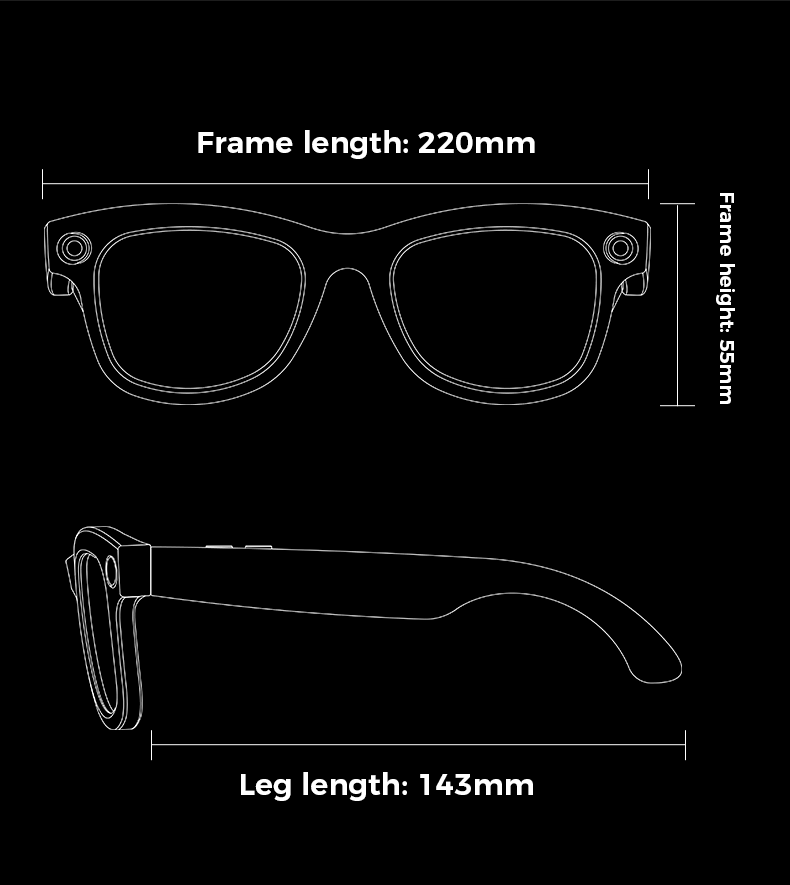 Smart  Glasses with 5MP  HD  Camera, AI Voice Control, Wi-Fi/Bluetooth 5.3 for HD Video & Immersive Audio