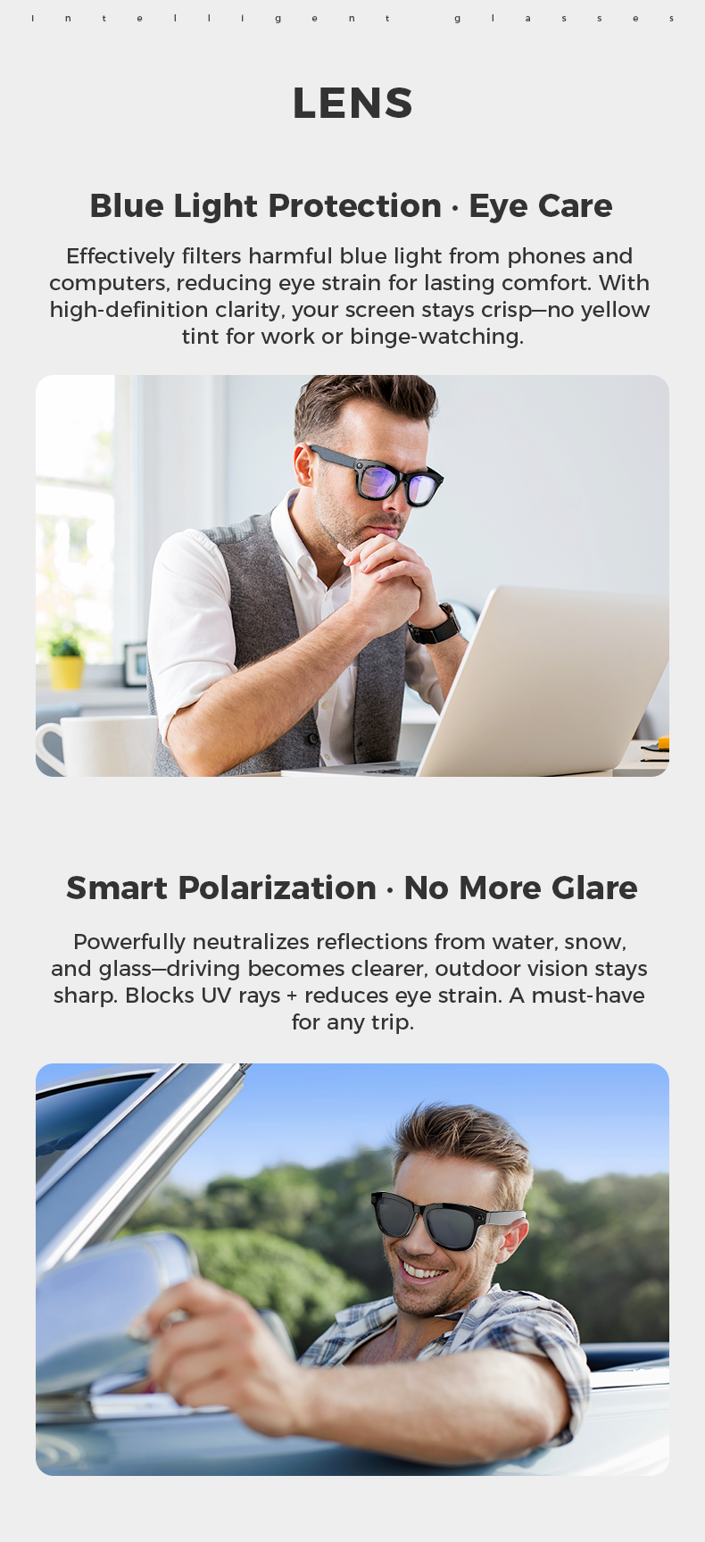 Smart  Glasses with 5MP  HD  Camera, AI Voice Control, Wi-Fi/Bluetooth 5.3 for HD Video & Immersive Audio