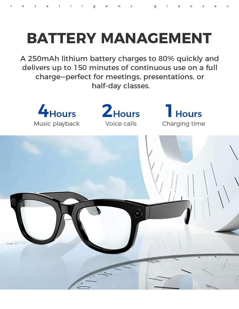 Smart  Glasses with 5MP  HD  Camera, AI Voice Control, Wi-Fi/Bluetooth 5.3 for HD Video & Immersive Audio