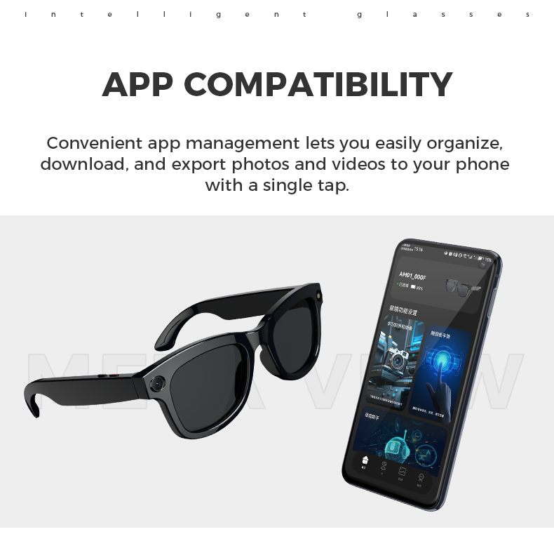 Smart  Glasses with 5MP  HD  Camera, AI Voice Control, Wi-Fi/Bluetooth 5.3 for HD Video & Immersive Audio