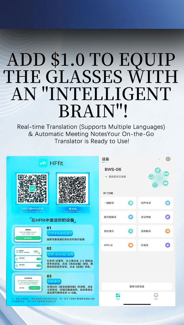 Intelligent Audio glasses Bluetooth Connectivity Real-Time Communication AS-01