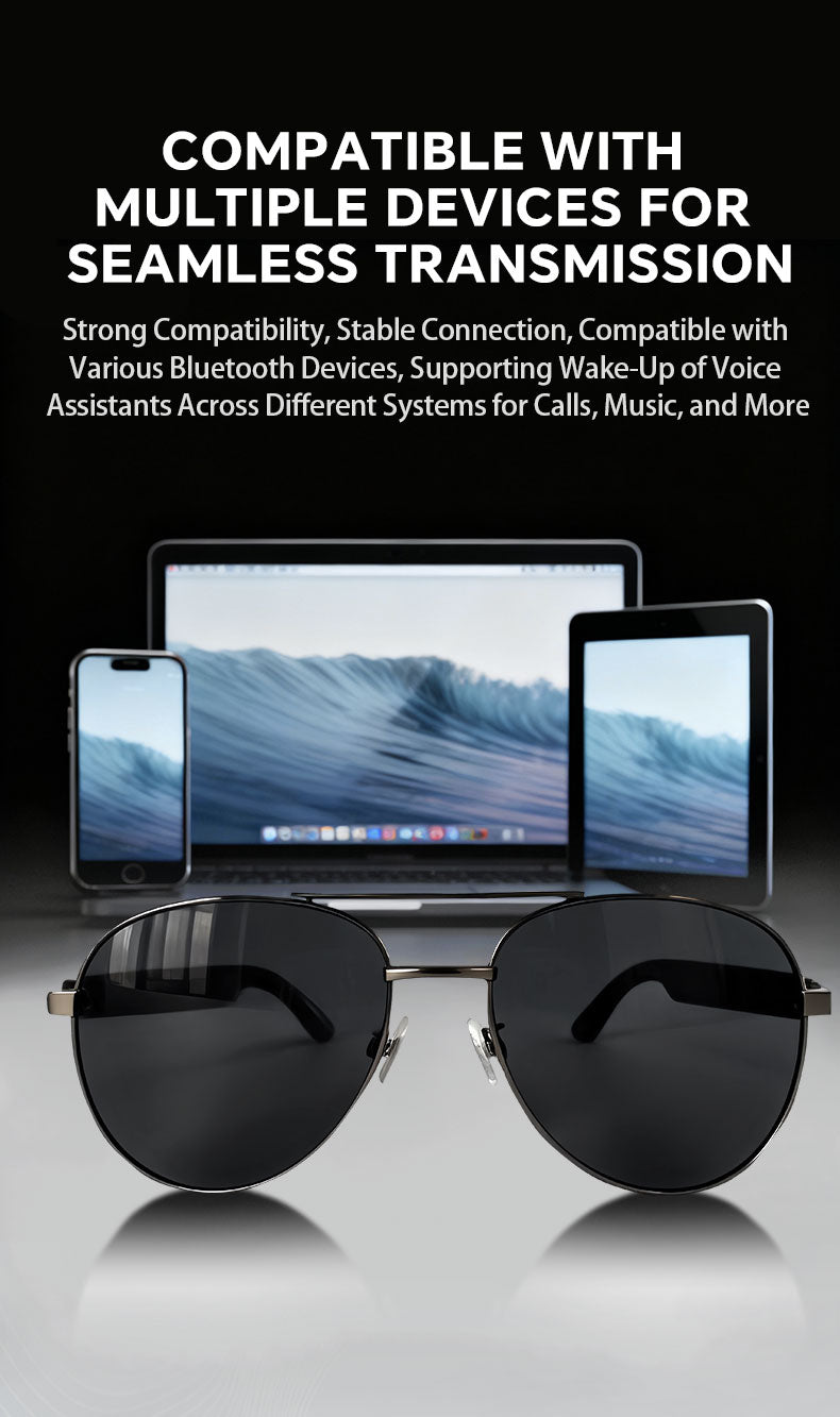 Smart Ai glasses Bluetooth audio Connectivity Real-Time Communication H15