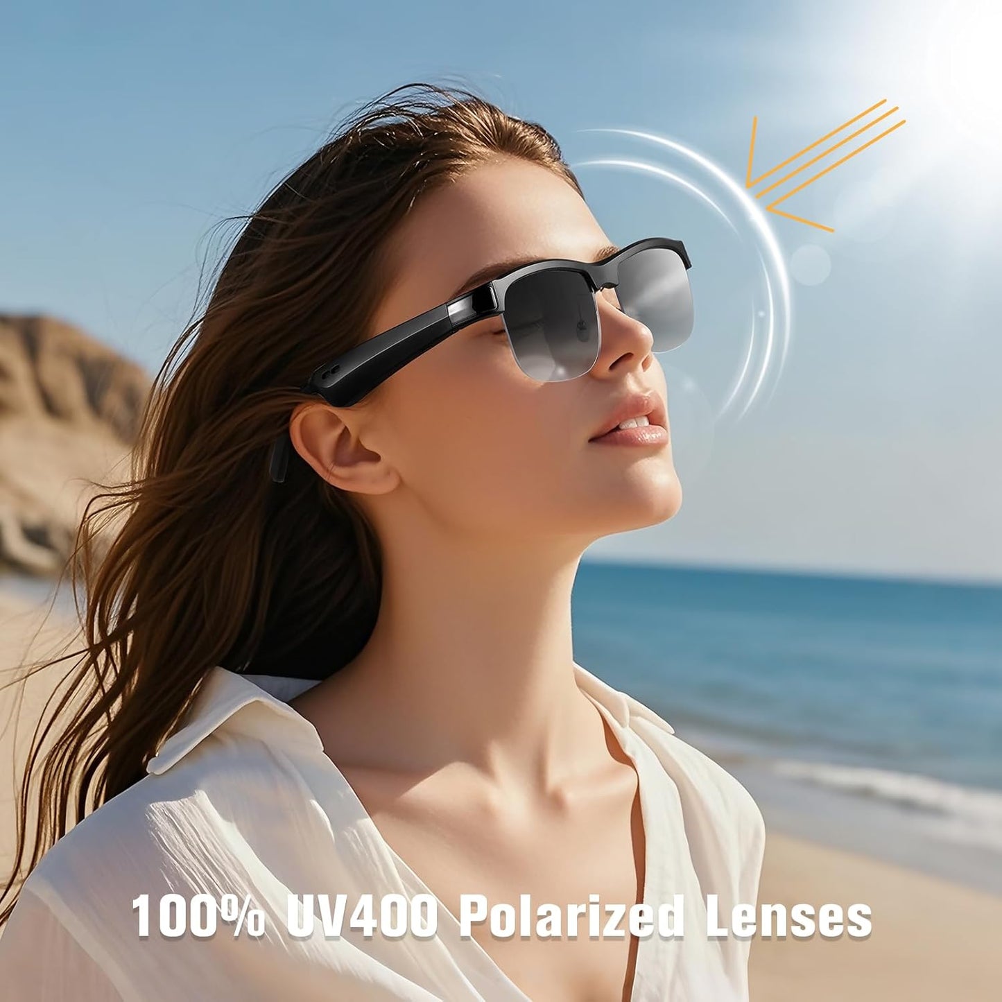Smart  Bluetooth glasses, Built-in Mic & Speakers,UV Protection Audio Sun Glasses