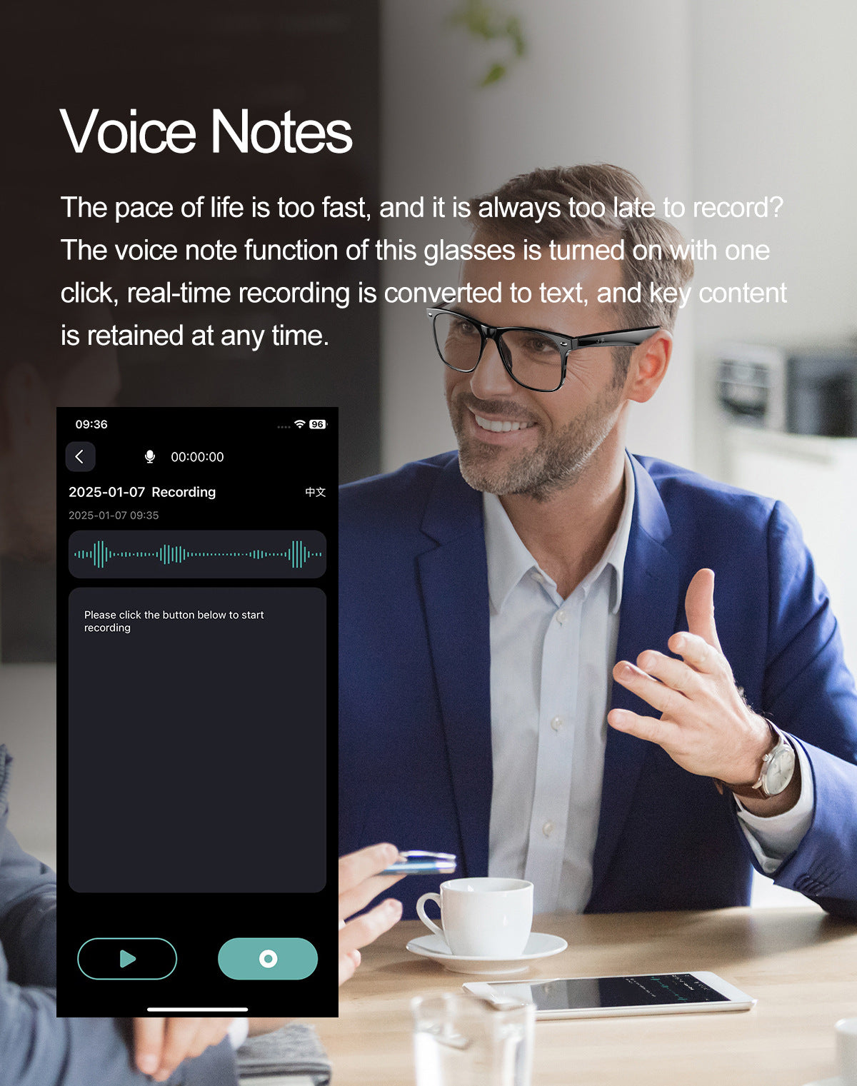 AI translation Smart glasses with Chat GPT Bluetooth