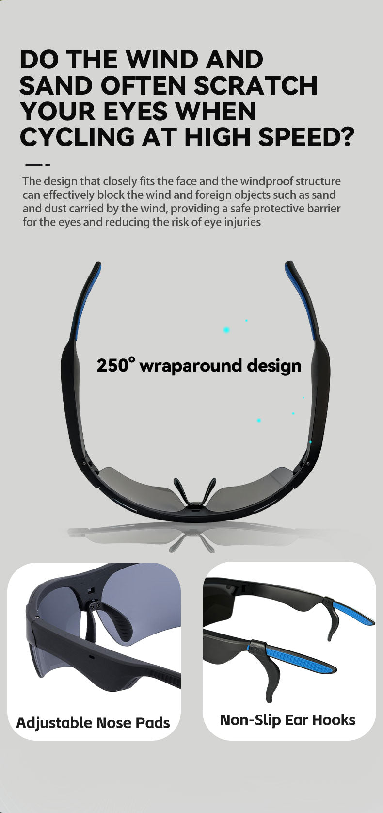 Sport Ai glasses Bluetooth Connectivity Audio Playback Real-Time Communication S-18